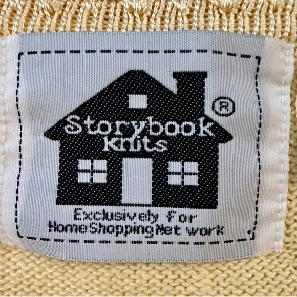 Storybook Knits Butter Yellow Open Weave Delicate Crochet Whimsical Oversized S - Picture 10 of 11